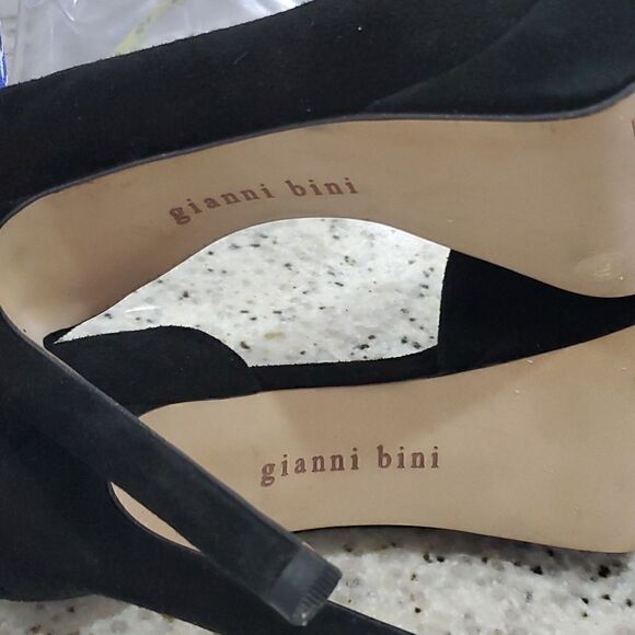 Gianni Bini 9.5 5in Heels Stiletto Black Cassalla Leather Suede Platform, Size 7 - Picture 7 of 10